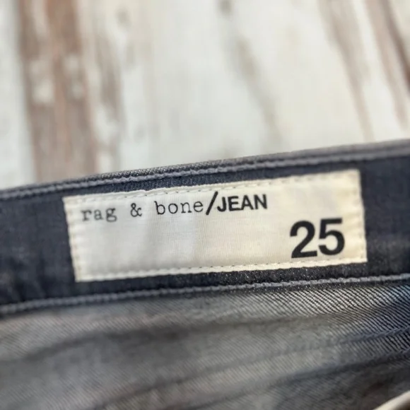 Rag & Bone Moto Skinny Jeans Buxton Gray Ankle Zip Size 25 NWOT - Picture 5 of 16